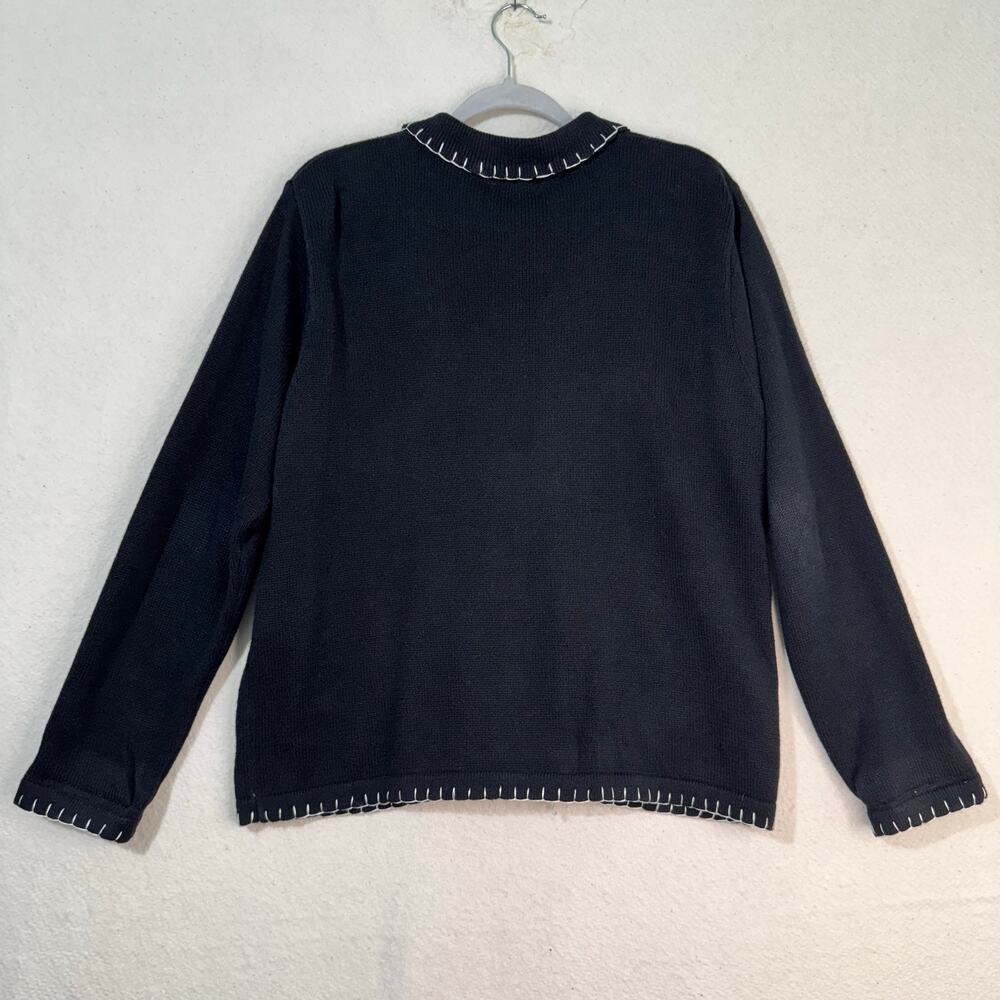 Great Northwest Traditions Holiday Snowman Embroidery Cardigan Sweater Petite XL - Picture 3 of 9